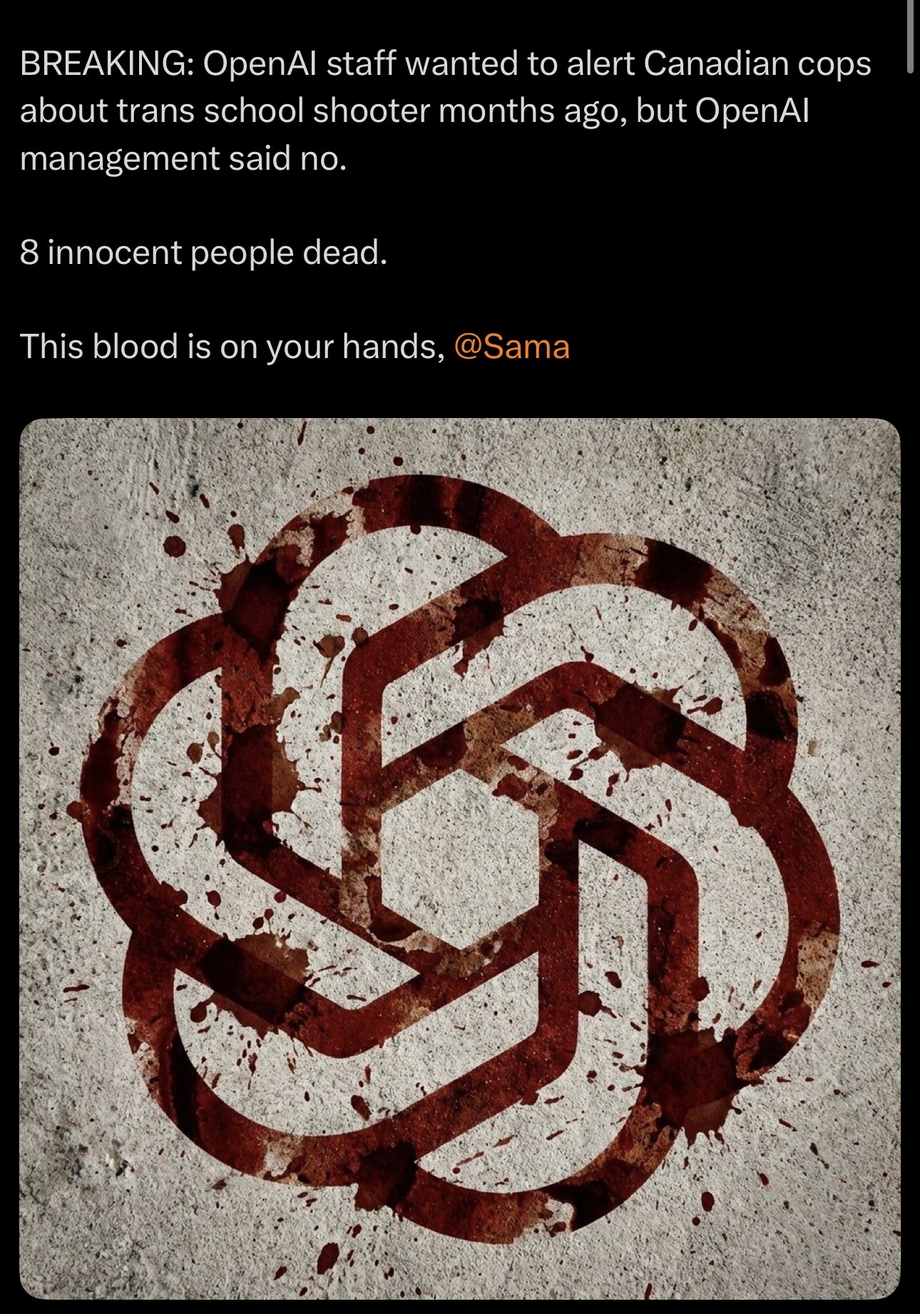 Accusations against OpenAI regarding a school shooter