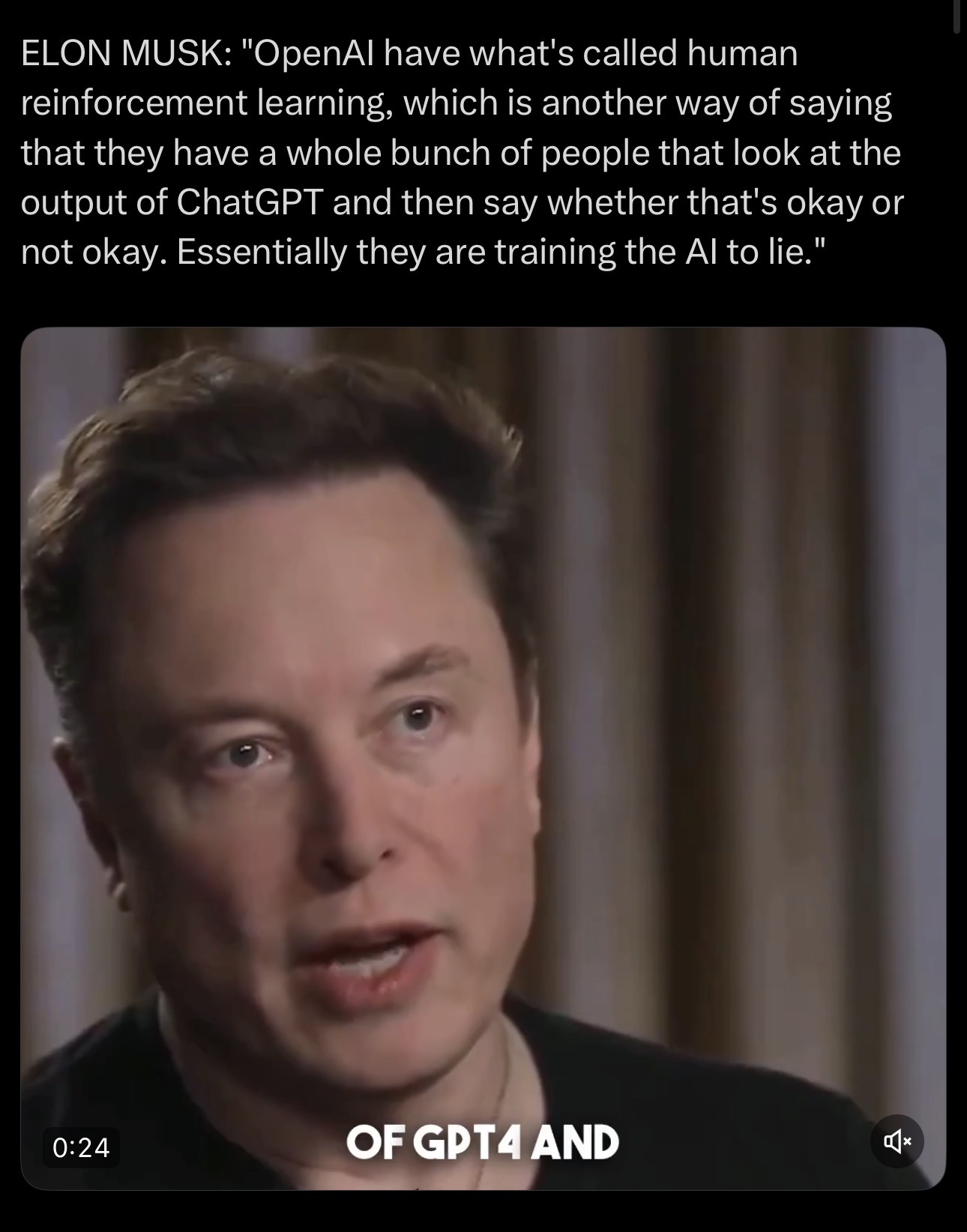Elon Musk discussing Reinforcement Learning from Human Feedback