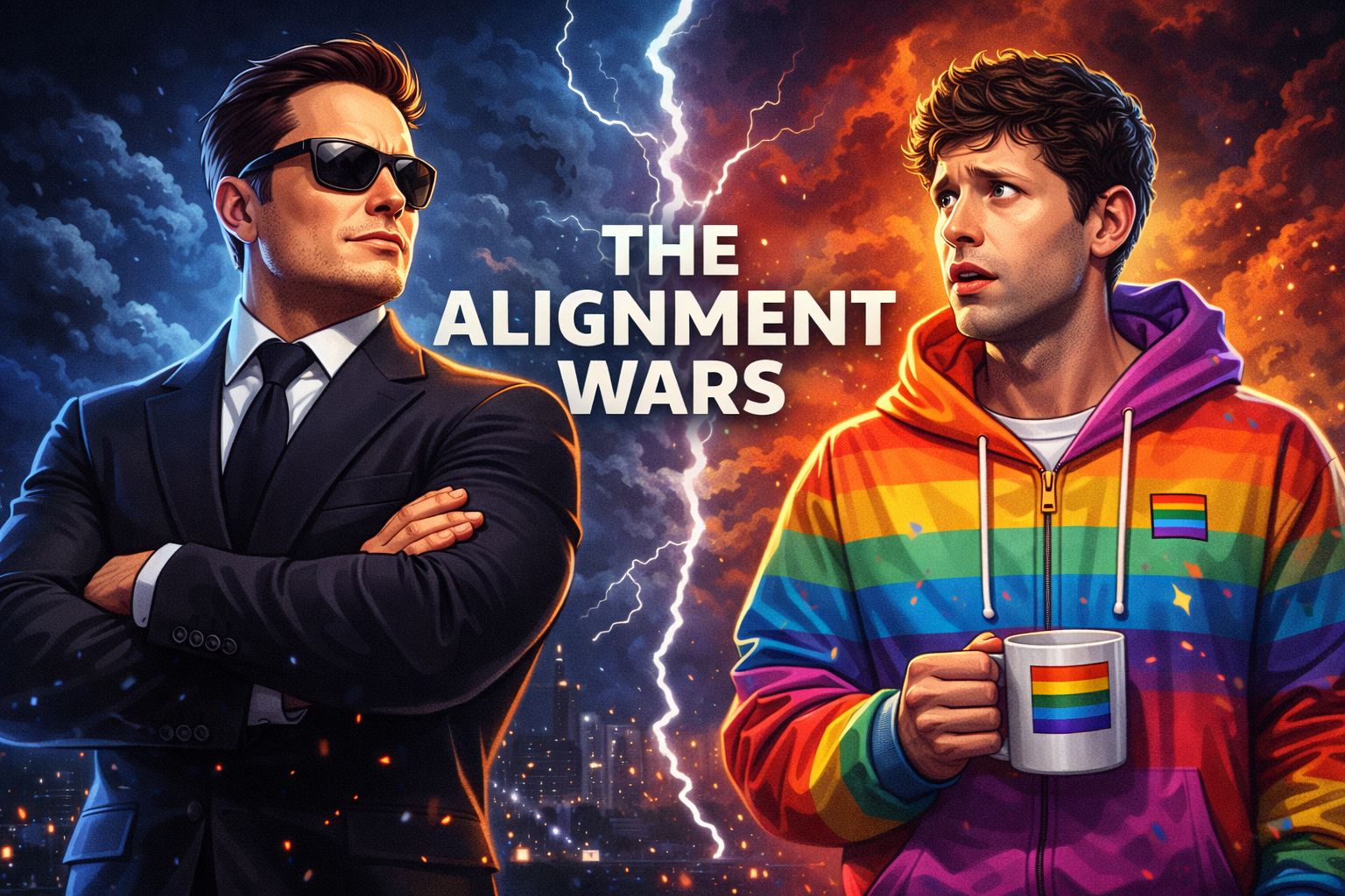 A cinematic visual representation of the Alignment Wars